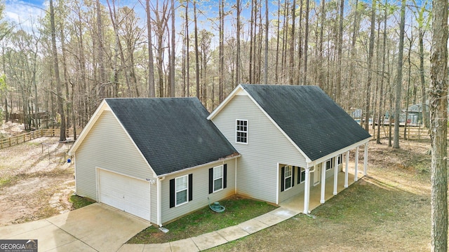 view of home's exterior featuring a garage