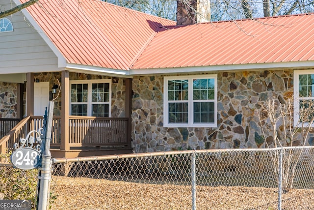 exterior space with covered porch