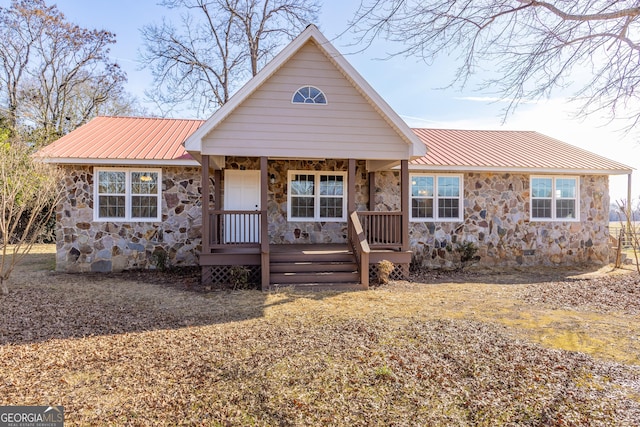 view of front of home featuring covered porch