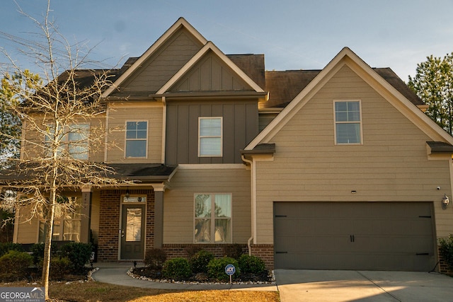 craftsman-style home with a garage