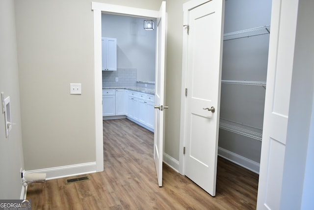 interior space with light hardwood / wood-style flooring