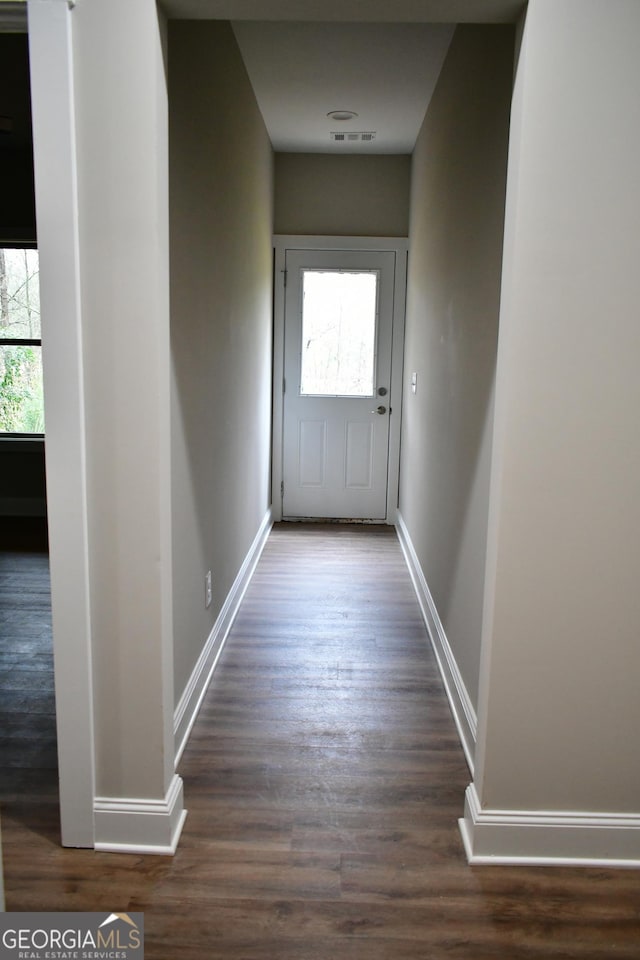 entryway featuring dark hardwood / wood-style flooring