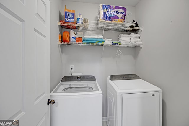 laundry room featuring laundry area and independent washer and dryer