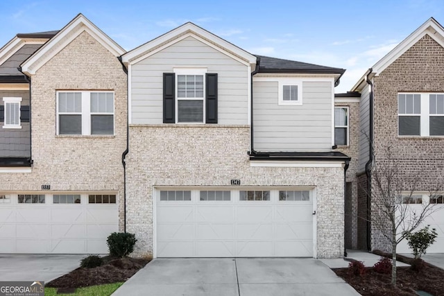 view of front of house with a garage