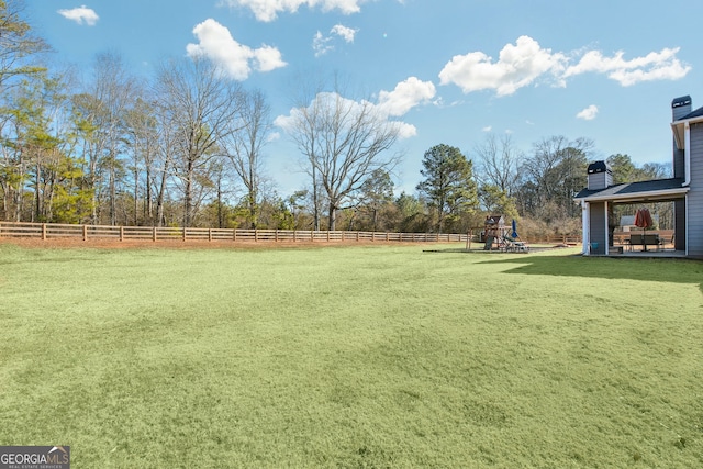 view of yard featuring a playground