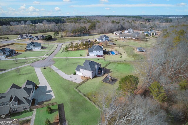 bird's eye view with a rural view