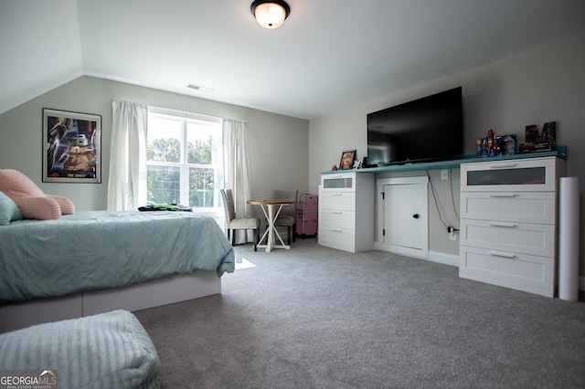 1291 Pleasant Grove Church Rd, Villa Rica, GA 30180 - bedroom with lofted ceiling and carpet