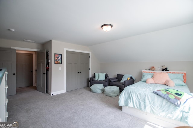 1291 Pleasant Grove Church Rd, Villa Rica, GA 30180 - carpeted bedroom featuring vaulted ceiling and a closet