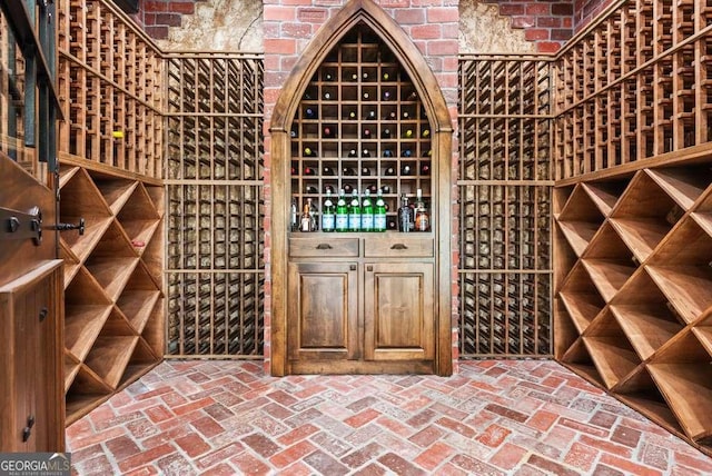 view of wine cellar