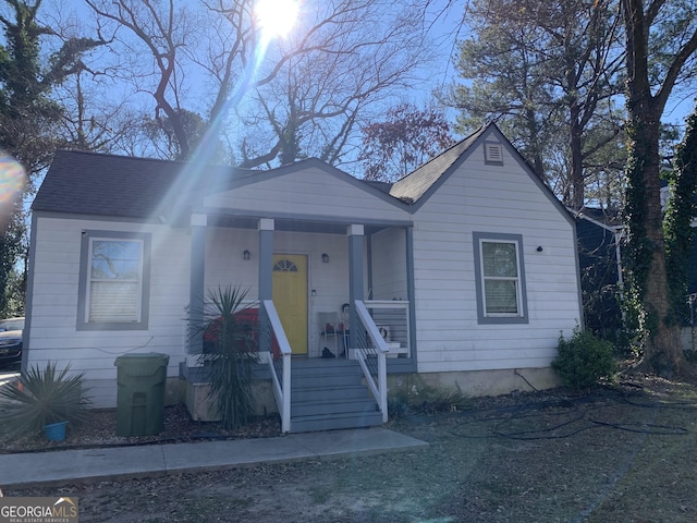 view of front of home with covered porch