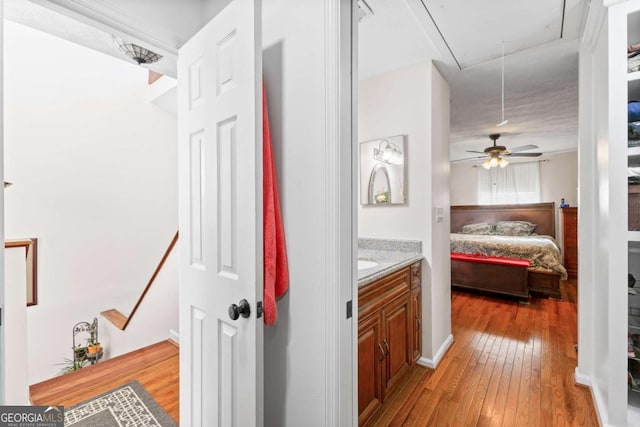 hall featuring light hardwood / wood-style flooring