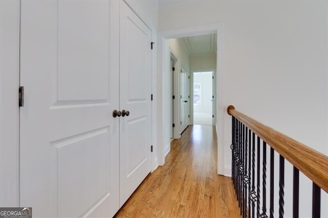 corridor featuring light wood-type flooring