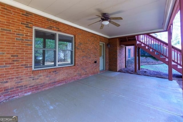 view of patio / terrace with ceiling fan