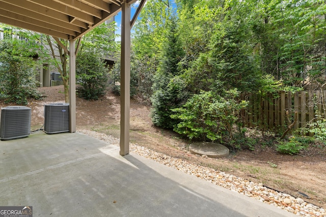 view of patio featuring central AC unit