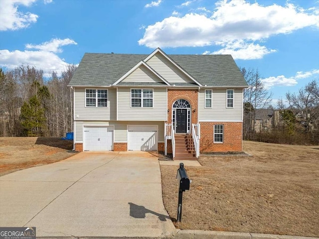 bi-level home with a garage