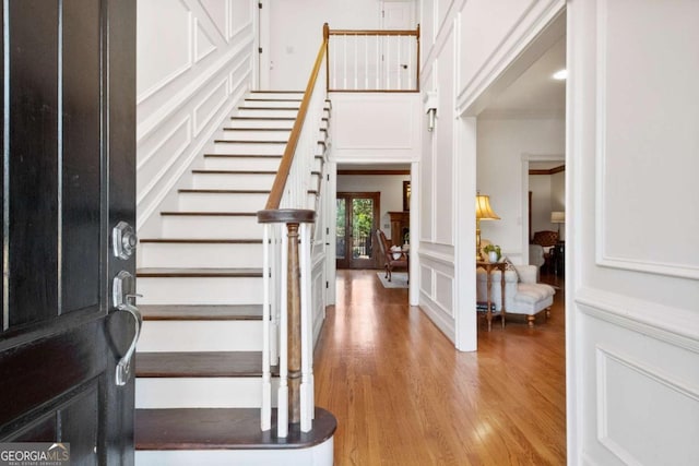 foyer entrance featuring light hardwood / wood-style flooring