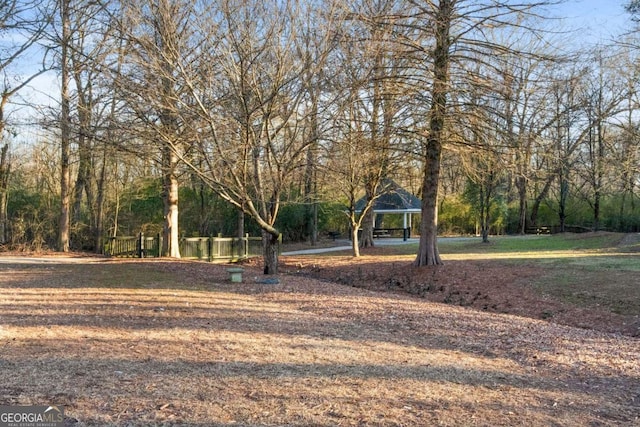 view of yard featuring a gazebo