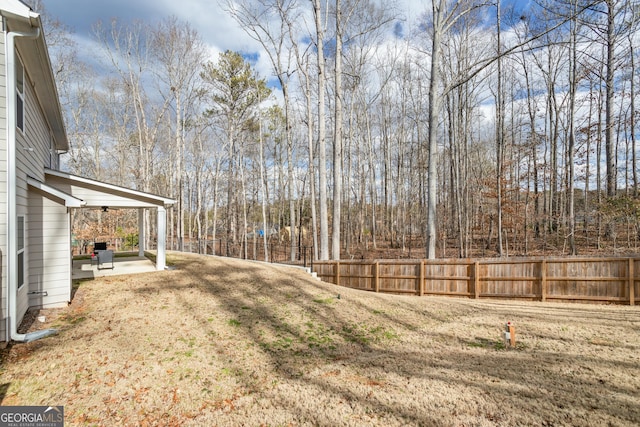 view of yard featuring a patio