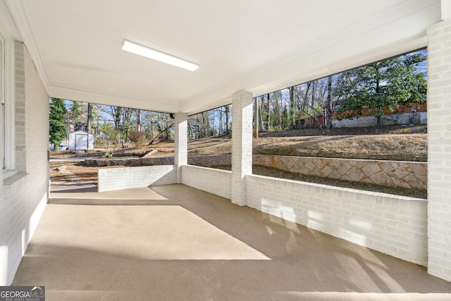 view of unfurnished sunroom