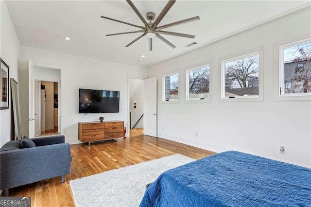 bedroom featuring wood-type flooring