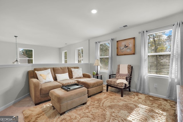 view of carpeted living room