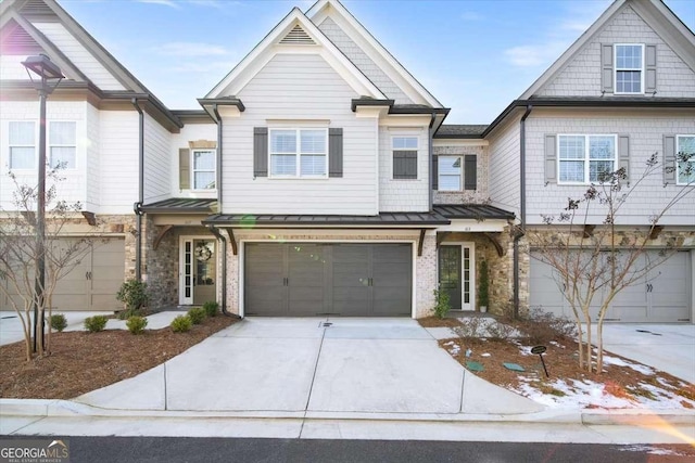 view of property with a garage