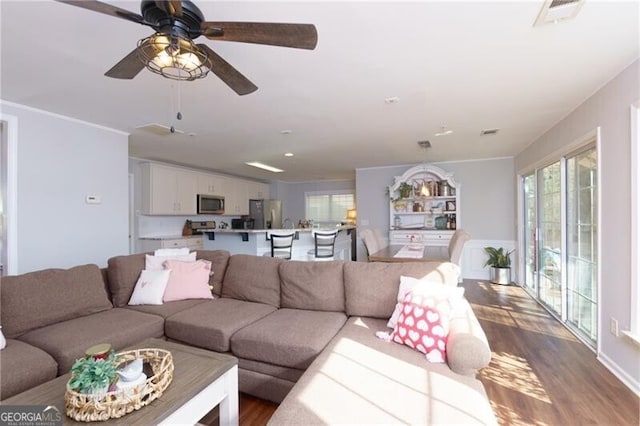 living room featuring hardwood / wood-style flooring