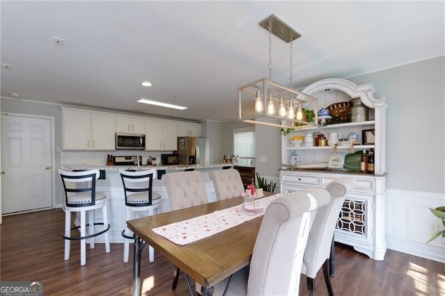 dining room featuring dark wood-type flooring