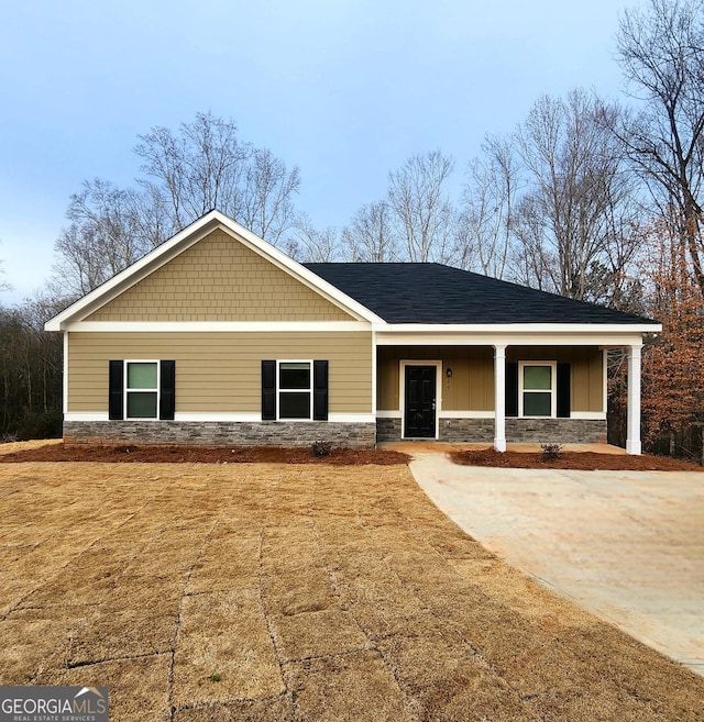 view of front of property with a porch