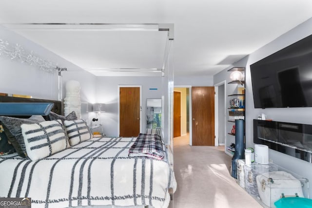 bedroom with concrete flooring