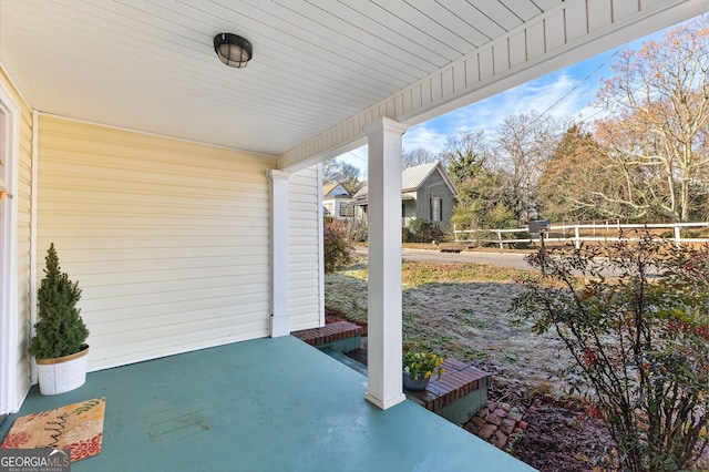 view of patio / terrace featuring covered porch