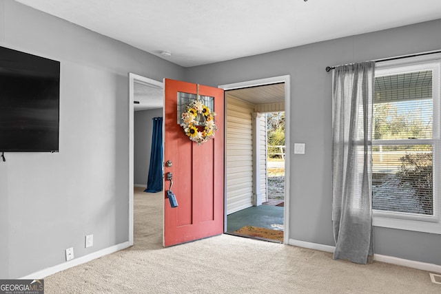 view of carpeted entryway