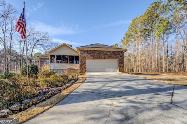 view of front facade with a garage