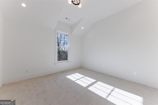 interior space featuring vaulted ceiling