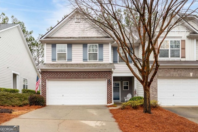 view of front of property featuring a garage