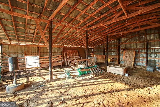 misc room featuring lofted ceiling