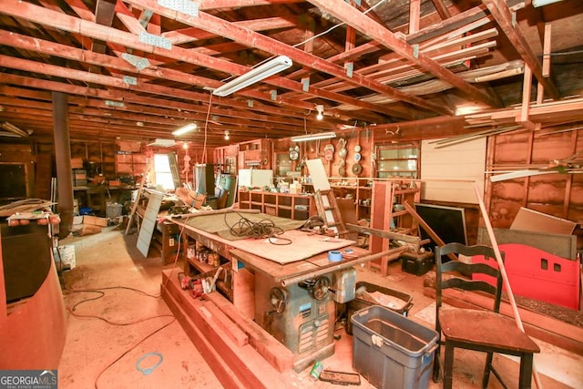 444 Agape Rd, Carrollton, GA 30116 - misc room featuring a workshop area and unfinished concrete floors