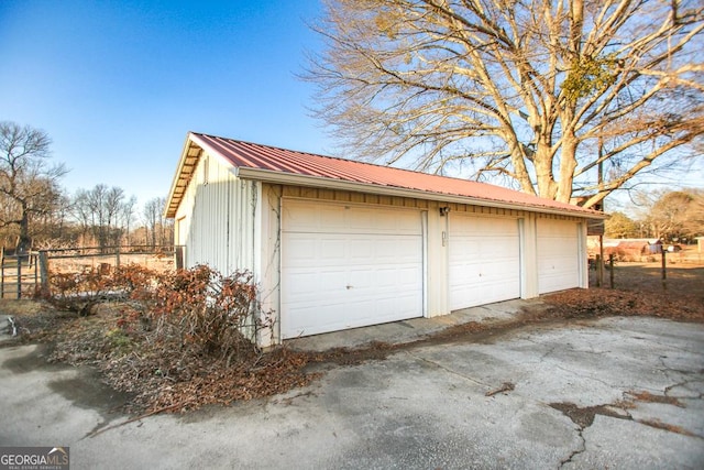 view of garage