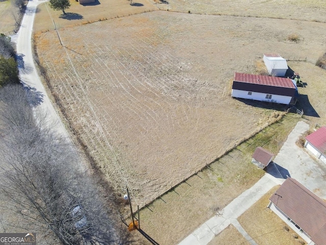 drone / aerial view with a rural view