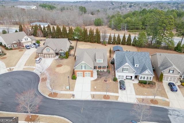 drone / aerial view with a residential view