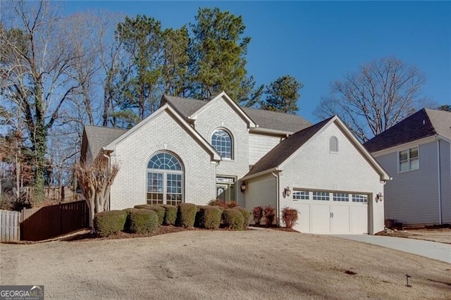 view of front property with a garage