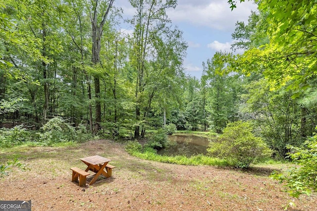 view of yard featuring a water view