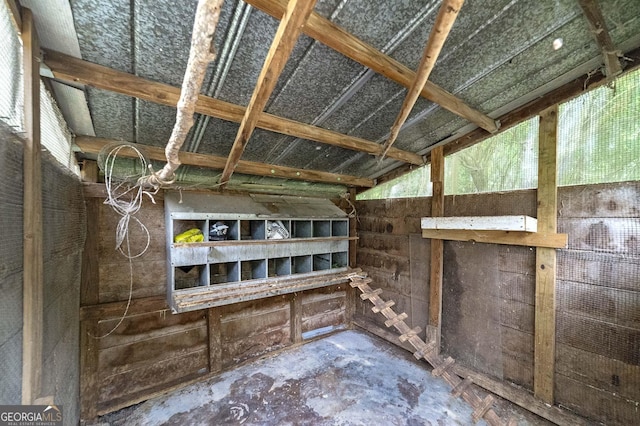 view of unfinished attic