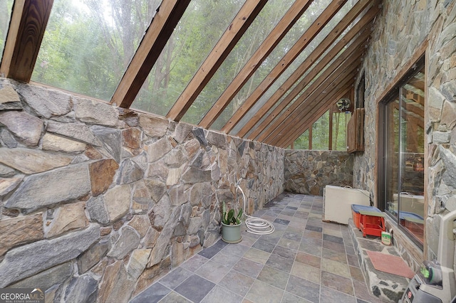 view of unfinished attic