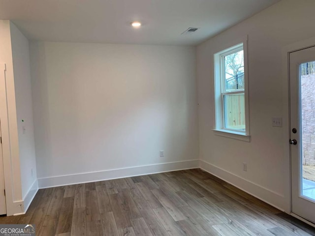 entryway featuring hardwood / wood-style flooring