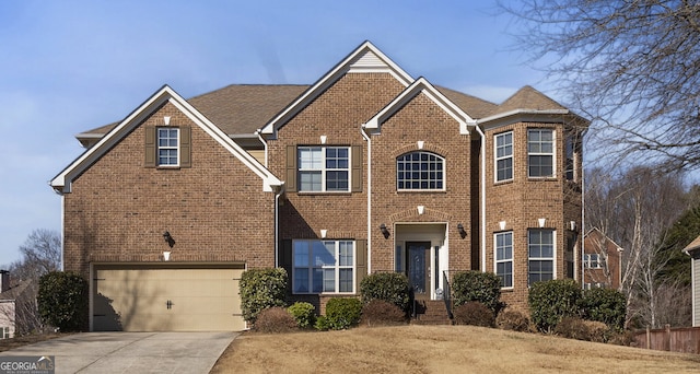 view of front of house with a garage