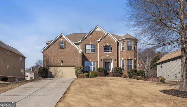 view of front facade with a garage