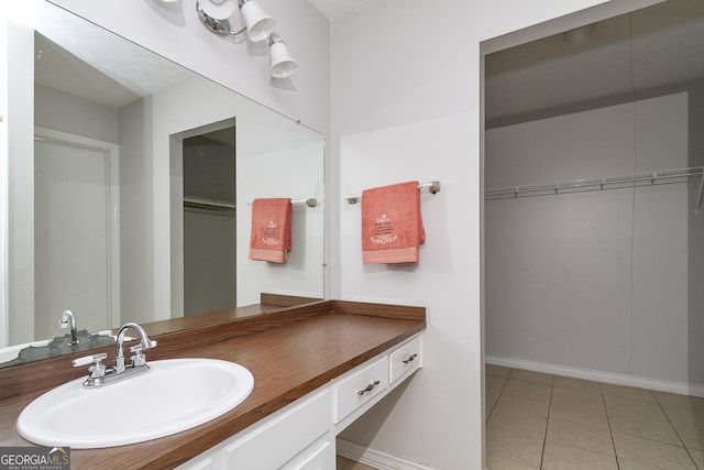 bathroom featuring vanity and tile patterned floors