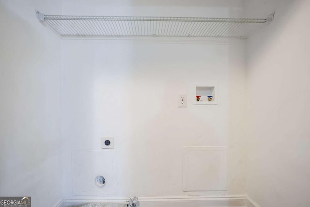 laundry room with electric dryer hookup and washer hookup