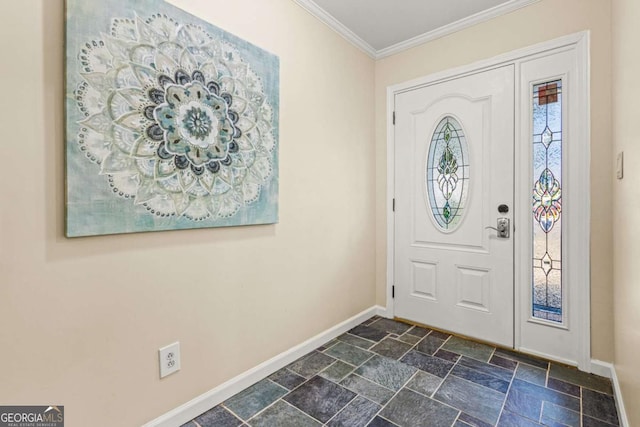 foyer with crown molding